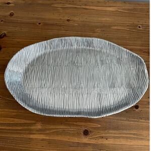 Beatriz Ball Sierra Modern Ripples Oval Platter NWT